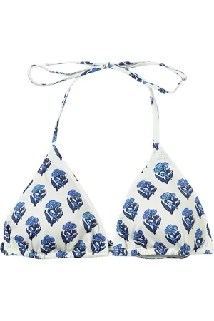 MC2 SAINT BARTH Badkleding, Dames, Veelkleurig, S, Witte Bloemen Bikini Top