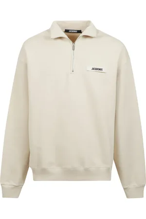 Jacquemus Sweatshirts & Hoodies, Heren, , S, Half-Zip Sweater met Ribbed Hem