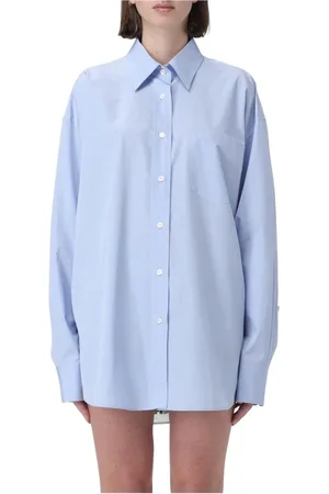 Stella McCartney Blouses & Shirts, Dames, Blauw, XS, Katoen, Blauwe Poplin Overhemd Elegante Pasvorm