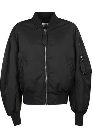 The Attico Jassen, Dames, Zwart, XS, Bishop Sleeve Bomber Jacket