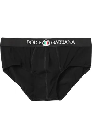 Dolce & Gabbana Ondergoed, Heren, Zwart, L, Katoen, Zwarte Logo Briefs Comfort Stijl