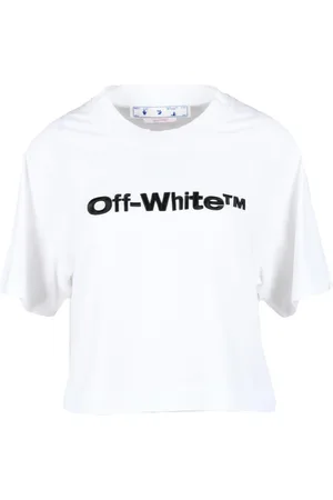 OFF-WHITE Tops, Dames, Wit, M, Katoen, Tshirt