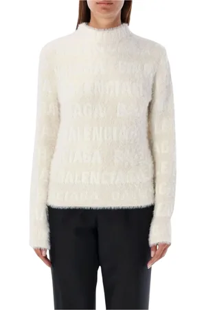 Balenciaga Truien, Dames, Wit, S, Witte coltrui