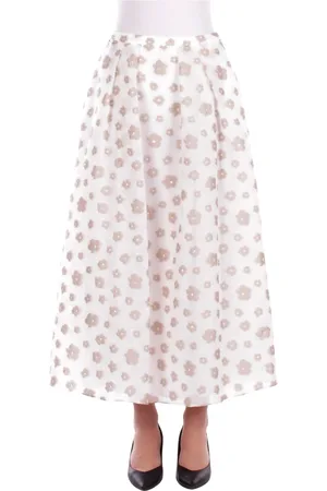 Emporio Armani Rokken, Dames, Wit, S, Polyester, Witte Rok met Zijrits Zakken