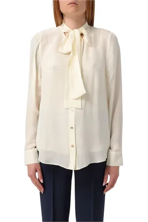 Michael Kors Blouses & Shirts, Dames, Wit, L, Leer, Zijden Stropdas Blouse