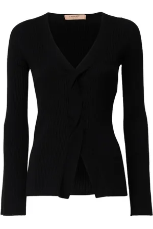 Twin-Set Truien, Dames, Zwart, S, Stijlvolle Gebreide Top