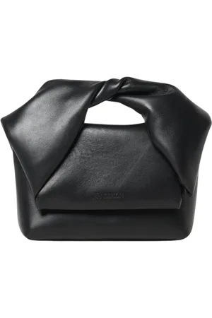 J.W.Anderson Tassen, Dames, Zwart, ONE Size, Leer, Zwarte Leren Mini Clutch Tas