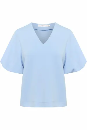 INWEAR Tops, Dames, Blauw, S, Polyester, Ballonmouw T-shirt Windsurfer