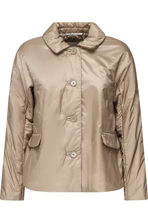 Max Mara Jassen, Dames, Bruin, XL, Kameel Jassen The Cube Stijl Groenen