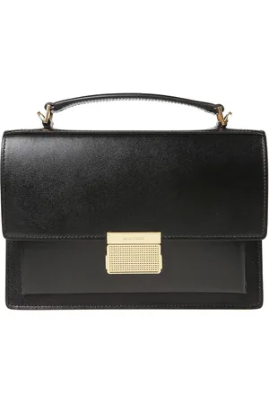 Golden Goose Tassen, Dames, Zwart, ONE Size, Leer, Palmellato Leren Handtas met Gouden Details
