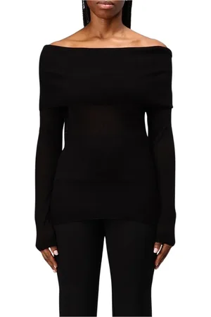 Filippa K Truien, Dames, Zwart, L, Wol, Zwarte Off-the-Shoulder Wollen Trui
