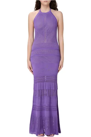 Twin-Set Kleedjes, Dames, Paars, M, Elegante Jurk voor Vrouwen