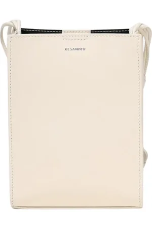 Jil Sander Tassen, Dames, , ONE Size, Leer, Ivoor Leren Crossbody Tas