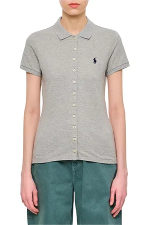 Ralph Lauren Blouses & Shirts, Dames, Grijs, L, Katoen, Klassieke Witte Pima Katoen Polo Shirt
