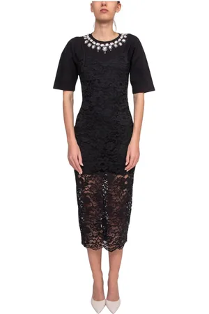 Blugirl Kleedjes, Dames, Zwart, 2Xs, Elegante Kant Jurk in Zwart