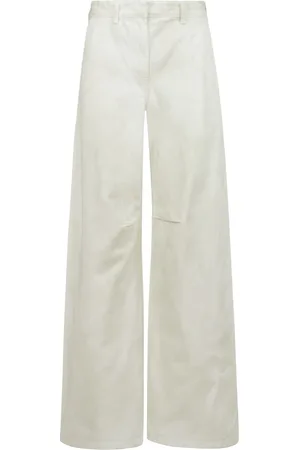 Entire Studios Broeken, Dames, Wit, S, Denim, Denim jeans met verborgen ritssluiting