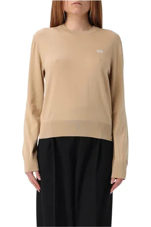 Dsquared2 Truien, Dames, , M, Katoen, Witte Katoenen Crew Neck Sweater