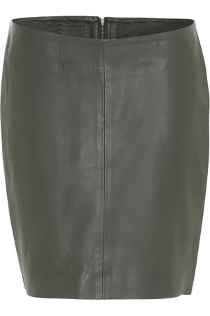 Btfcph Rokken, Dames, Groen, L, Korte Leren Pencil Rok Army