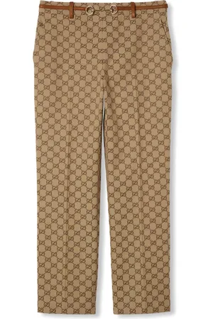 Gucci Broeken, Dames, , M, Katoen, Bruine Broek Stijlvol Ontwerp