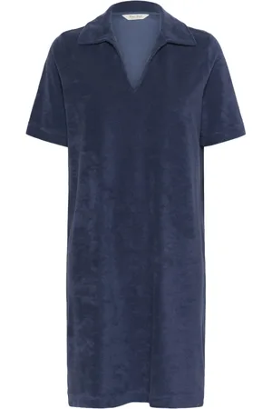 Part Two Kleedjes, Dames, Blauw, M, Katoen, Casual Jurk Oceana Korte Mouw