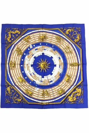 Hermès Pre-owned, Dames, Blauw, ONE Size, Pre-owned Silk scarves