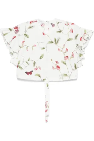 Giambattista Valli Blouses & Shirts, Dames, Wit, S, Blouse met koordprint
