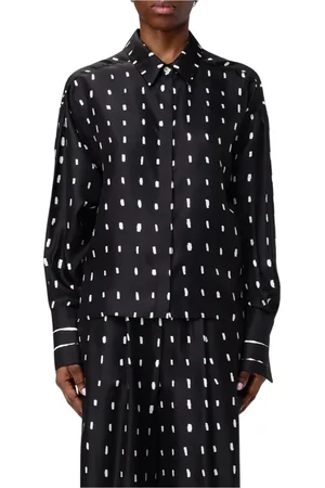 ALYSI Blouses & Shirts, Dames, Zwart, S, Elegante Zijden Blouse