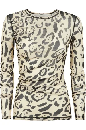 Sportmax Tops, Dames, , L, Tule, Gedrukte Tule Body-Top