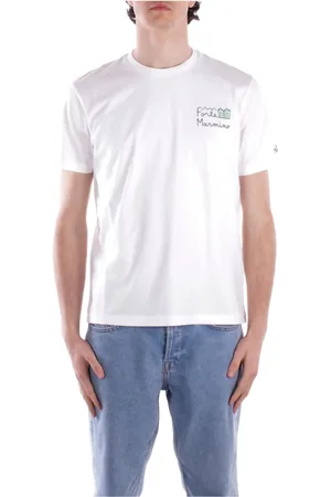 MC2 SAINT BARTH Tops, Heren, Wit, M, Katoen, Logo Front T-shirts en Polos