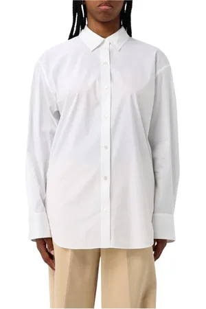 THEORY Blouses & Shirts, Dames, Wit, L, Katoen, Klassieke Witte Poplin Overhemd