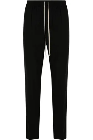 Rick Owens Broeken, Heren, Zwart, L, Drawstring Slim Lange Broek