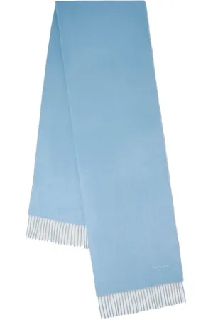 MULBERRY Accessoires, unisex, Blauw, ONE Size, Kasjmier, Kasjmier Sjaal in Poplin Blauw