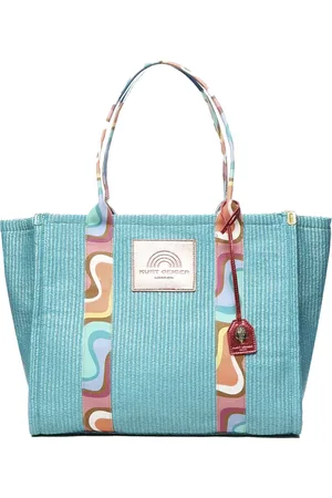 Kurt Geiger Tassen, Dames, Blauw, ONE Size, Turquoise Met Logo Dubbele Handtas