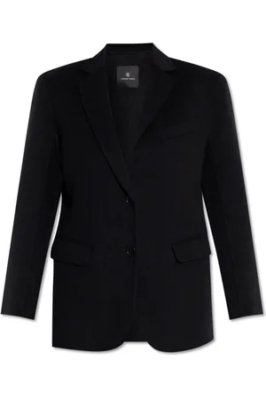 ANINE BING Jassen, Dames, Zwart, L, Wol, ‘Quinn’ wollen blazer