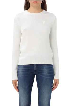 Dondup Truien, Dames, Wit, S, Wol, Witte Wollen Gebreide Trui