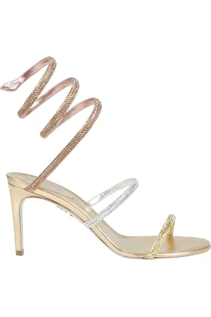 RENE CAOVILLA Schoenen, Dames, , 39 EU, Leer, Stiletto Sandalen met Elastische Band