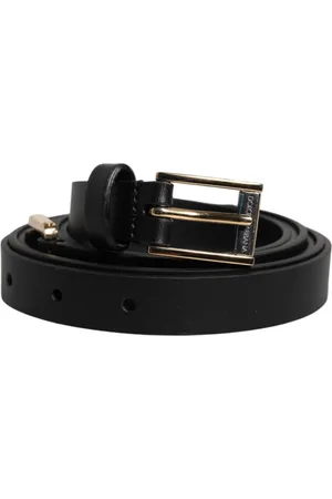 Dolce & Gabbana Accessoires, Heren, Zwart, 115 CM, Leer, Klassieke Kalfsleren Riem met Metalen Gesp