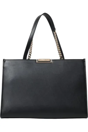 Twin-Set Tassen, Dames, Zwart, ONE Size, Leer, Leren Tote Tas met Kettingriem