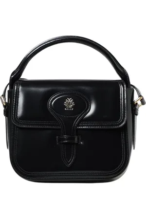 Bally Tassen, Dames, Zwart, ONE Size, Zwarte leren schoudertas