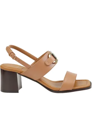 Salvatore Ferragamo Schoenen, Dames, Bruin, 37 EU, Leer, Zwarte leren sandaal met Gancini-accent