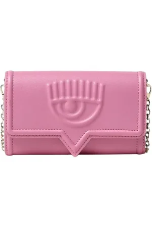 Chiara Ferragni Tassen, Dames, Roze, ONE Size, Leer, Fuchsia Mini Tas met Portemonneeketting