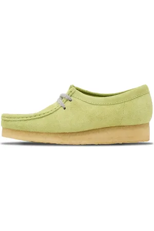 Clarks Schoenen, Dames, Groen, 40 EU, Suède, Wallabee Suède Veterschoenen