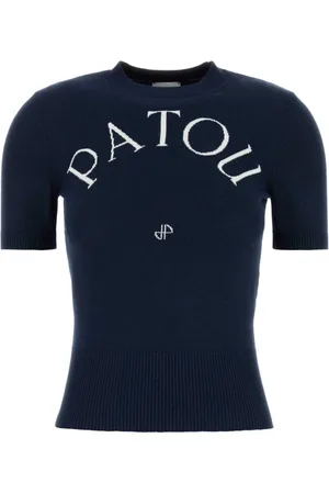 Patou Tops, Dames, Blauw, L, Katoen, Donkerblauw Katoenmix T-shirt
