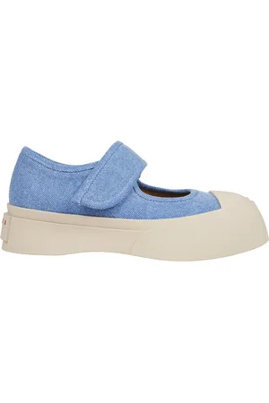 Marni Schoenen, Dames, Blauw, 37 EU, Katoen, Blauwe Mary Janes Sneakers