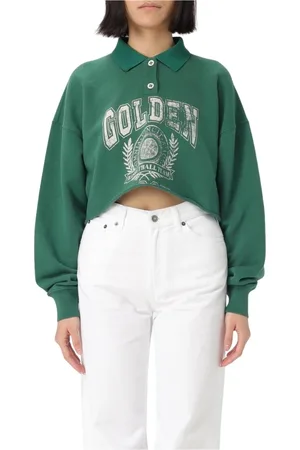 Golden Goose Tops, Dames, Groen, XS, Katoen, Groene Basketbal Grafische Polotrui