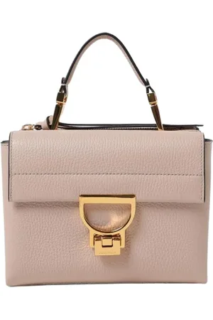 Coccinelle Tassen, Dames, Roze, ONE Size, Leer, Roze Twist Lock Handtas