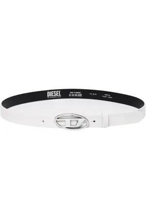 Diesel Accessoires, Dames, Wit, 80 CM, Leer, Stijlvolle leren riem met ovale gesp