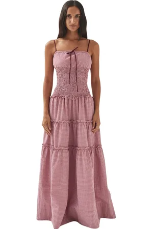 ALOHAS Kleedjes, Dames, Rood, M, Masami Geruite Bourgondische Jurk
