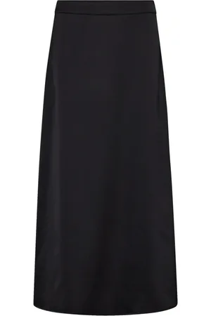 Co`Couture Rokken, Dames, Zwart, M, Elegante Sateen Rok in Zwart