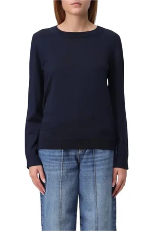 HUGO BOSS Truien, Dames, Blauw, M, Wol, Elegant Crew Neck Sweater Woman Violet